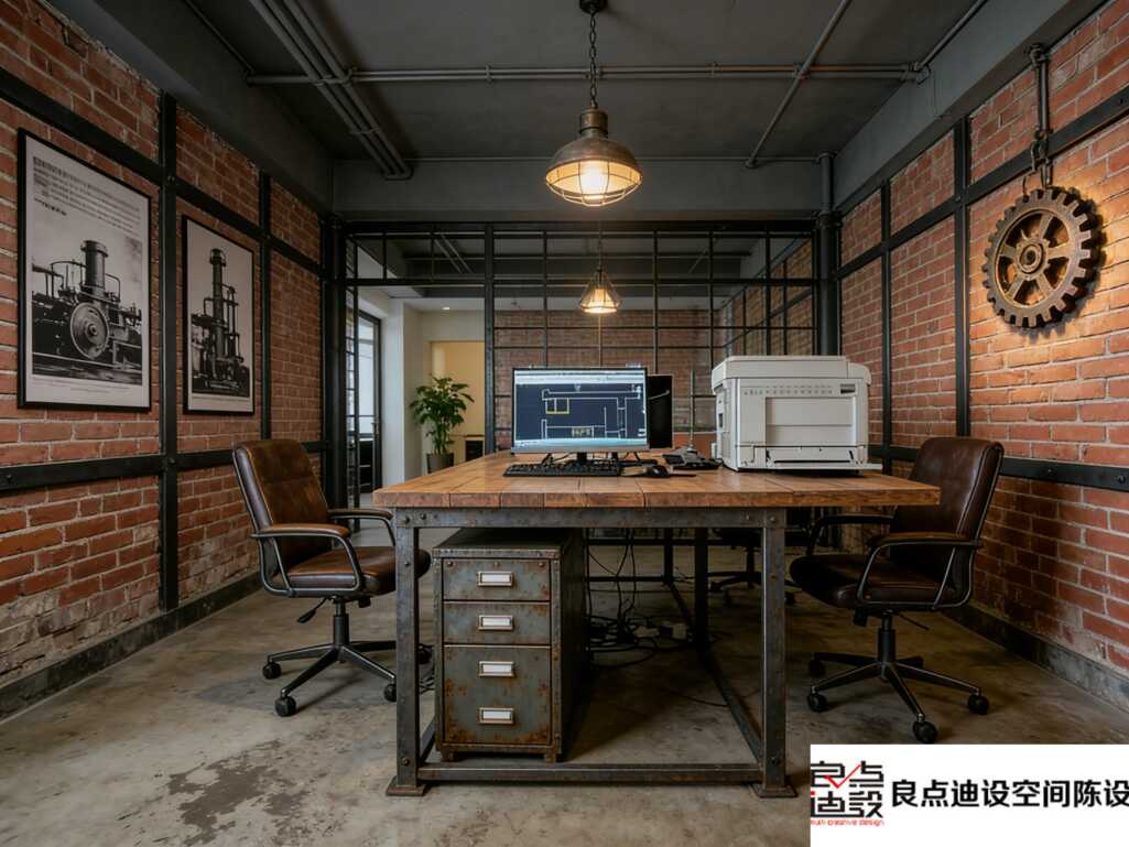 工业风小办公室软装设计|把粗粝质感搬进办公区超吸睛💥